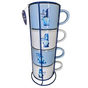 Happy Hanukkah Cups With Metal Stand NWT